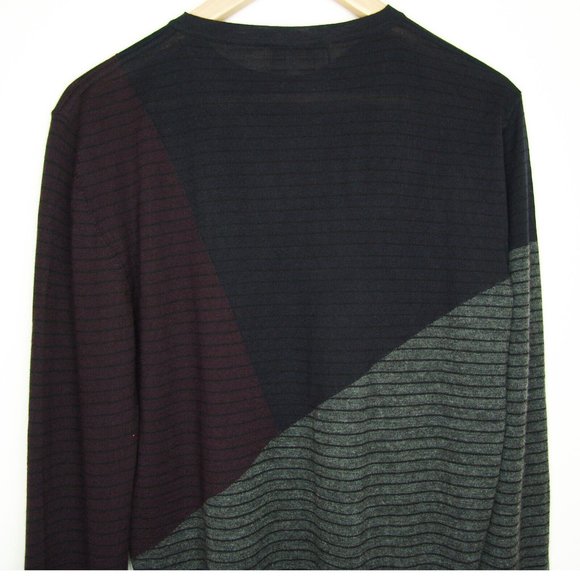 New Hermes 100% Cashmere Mens Crewneck Colorblock Sweater - Picture 5 of 16